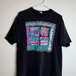 Waves Vintage 1990 Victioria Faded Black Single Stitch T-Shirt Size Medium
